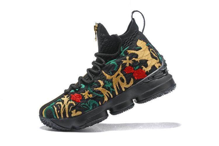 LeBron Raymone James 15 Black Gold NBA Top Quality Authentic Hard-wearing New Style Basketball Shoes King James Sports Shoes Men's EU:40-45 - intl