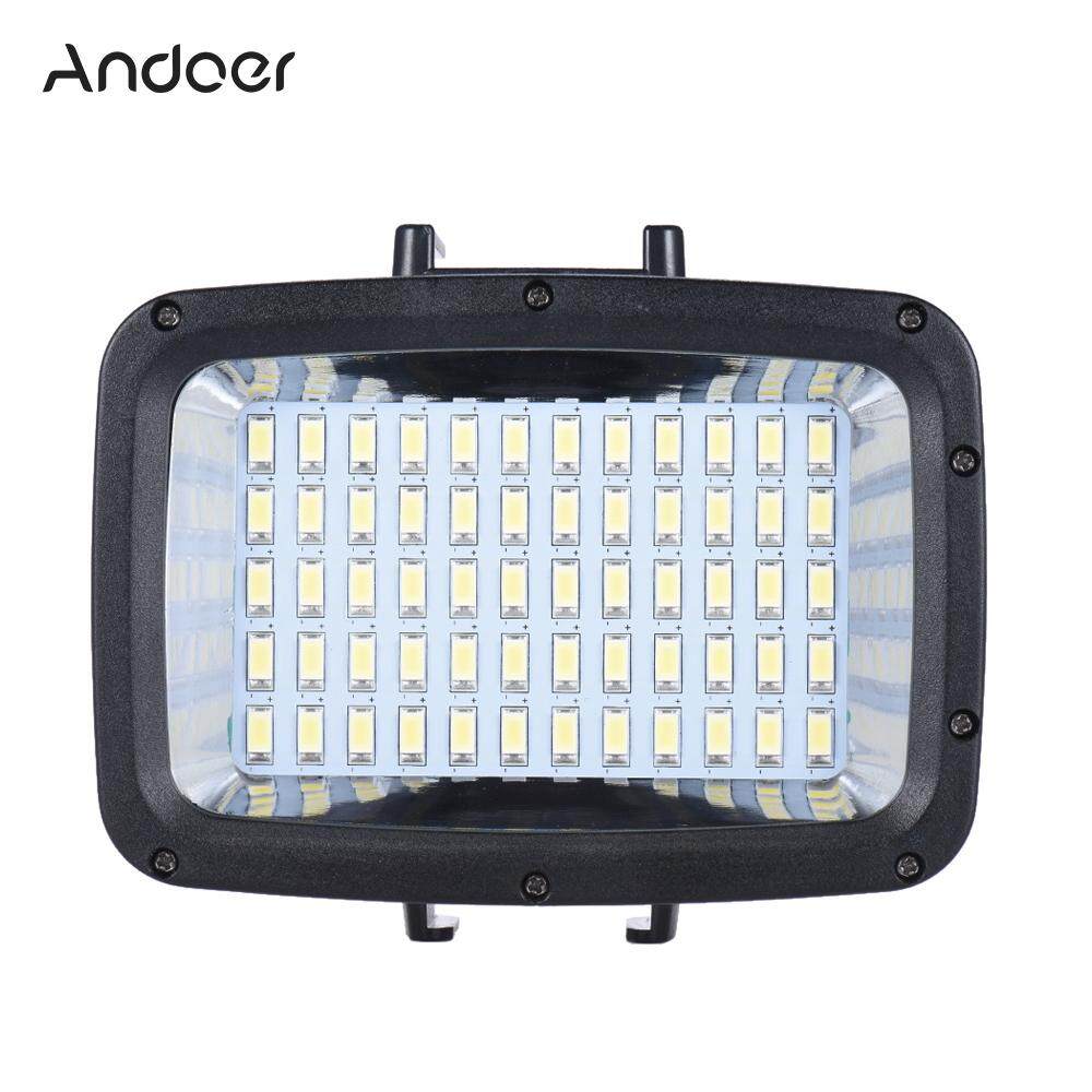 Andoer Ultra Bright 1800LM 3 Modes Waterproof Underwater 40m 5500K 60pcs Diving Fill-in Light Video Studio Photo Lamp for GoPro Hero Xiaomi Yi SJCAM Action Cam & for Canon Nikon Sony DSLR Camera w/ Hot Shoe Mount + 3 * Filter - intl