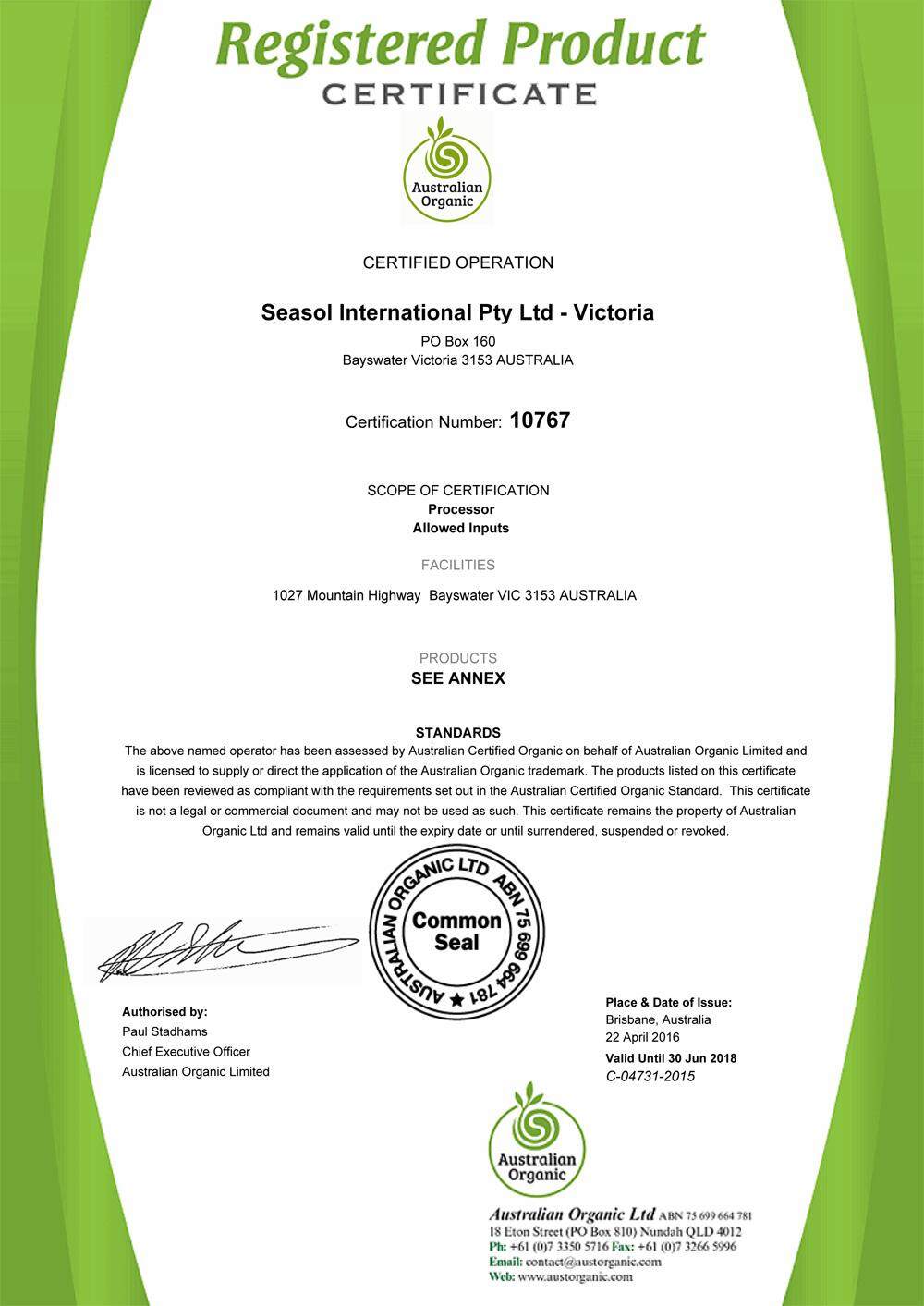 Seasol Cert1