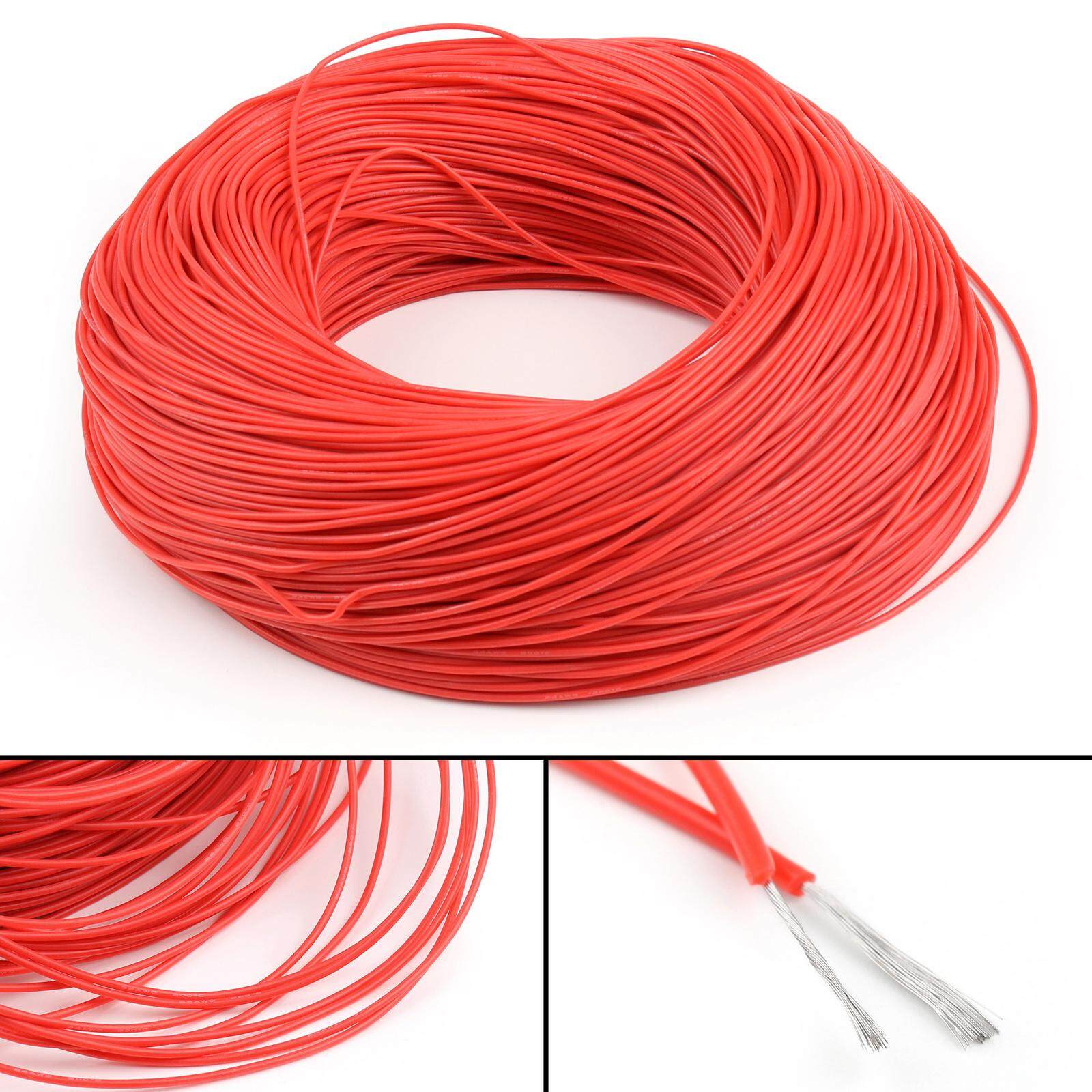 Areyourshop 20M Flexible Stranded Silicone Rubber Wire Cable 24AWG Gauge OD 1.5mm
