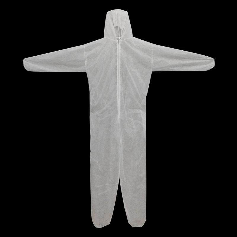 White Disposable Coverall Overall Suit Hood Non-woven Dust-proof Clothing 2XL - intl