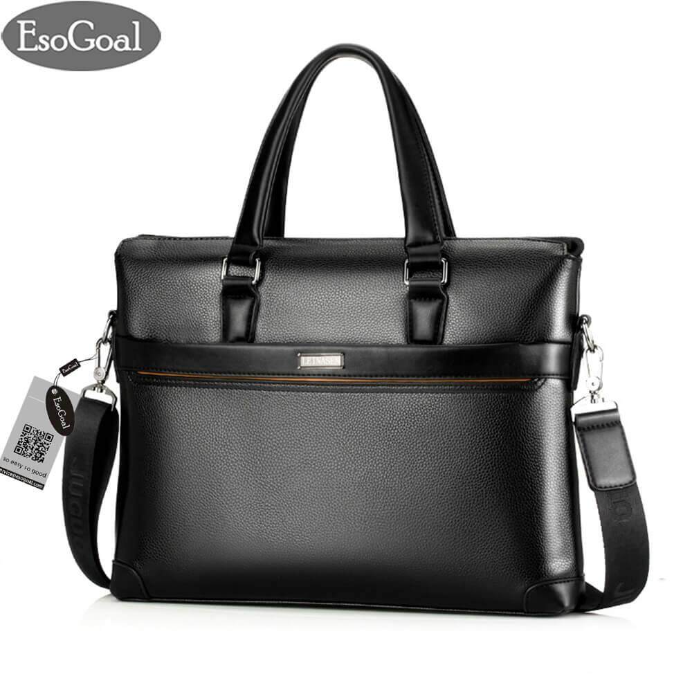 EsoGoal Men's Leather Briefcase Laptop Handbag Messenger Business Bags