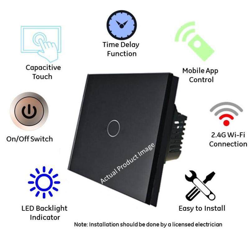 Wifi Switch UK Spec Supports Alexa Echo & Google Home (Black)
