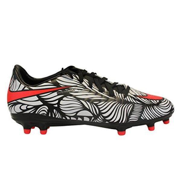 Nike Pria Neymar HYPERVENOM PHELON II FG Sepak Bola Cleat Putih, Hitam-Internasional