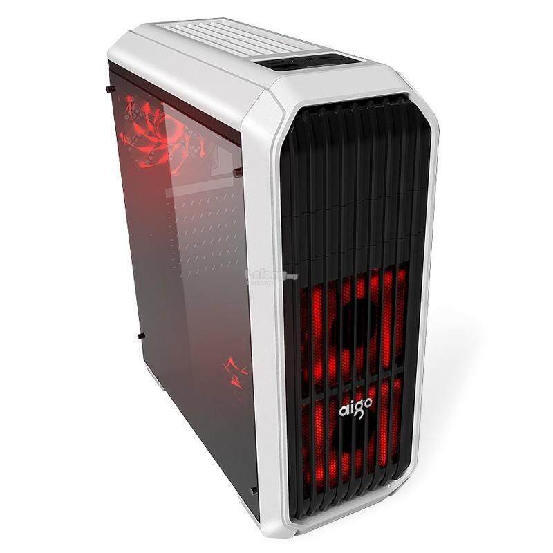 Aigo Starship SE WHITE Chassis Bundle Package Promo(Black Chassis+ 2Pcs Eclipse Led Fan) Malaysia