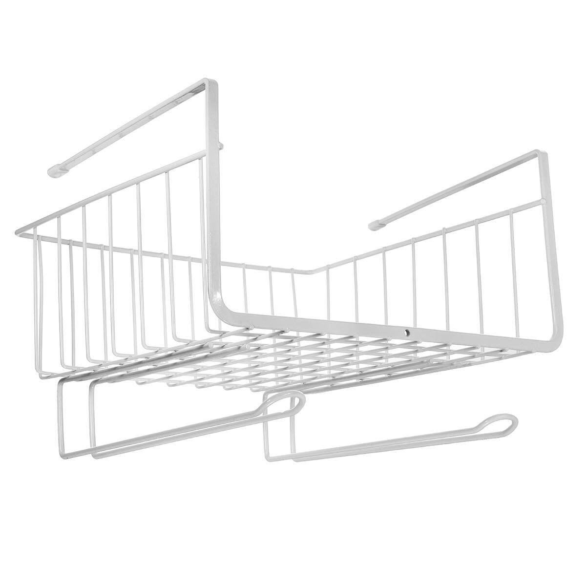 Dibawah Shelf Keranjang Lemari Dapur Dapur Kawat Lemari Rak Penyimpanan Organizer Putih-Internasional