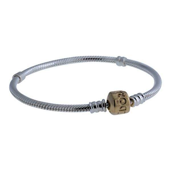 Pandora Sterling Gelang dengan 14 Karat Emas Pandora Gesper 590702-19HG-Internasional