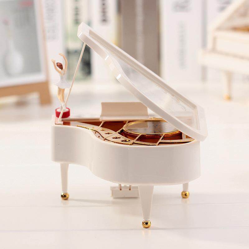 Burstore 15X13 Cm Piano Bentuk Modis Melody Mainkan Kotak Musik Mesin Jam Hadiah Musik untuk Anak-anak-Internasional