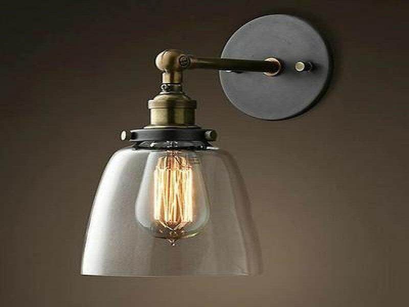 Bảng giá Fashion Clear Glass Shade Bar Restaurant Home Sconce Wall Light Bedside Lamp New - intl