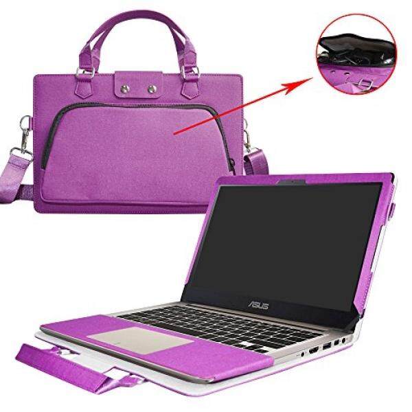 ASUS UX303UB UX303UA, 2 Dalam 1 Dirancang Secara Akurat Pelindung PU Kulit Sarung + Portabel Membawa Tas untuk 13.3 ASUS Zenbook UX303UB UX303UA Seri laptop, ungu-Internasional