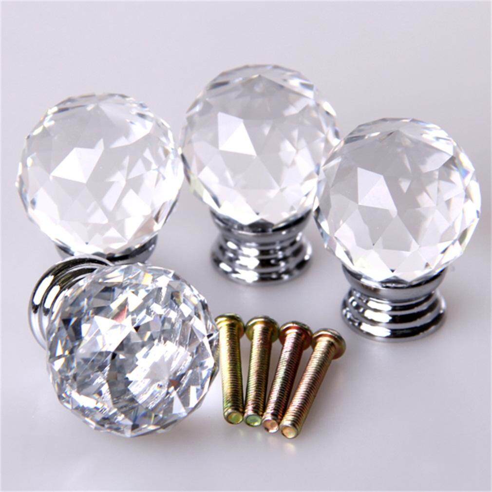BELLE 4pcs/set Crystal Glass Acrylic Door Knobs Drawer Cabinet Furniture Handle