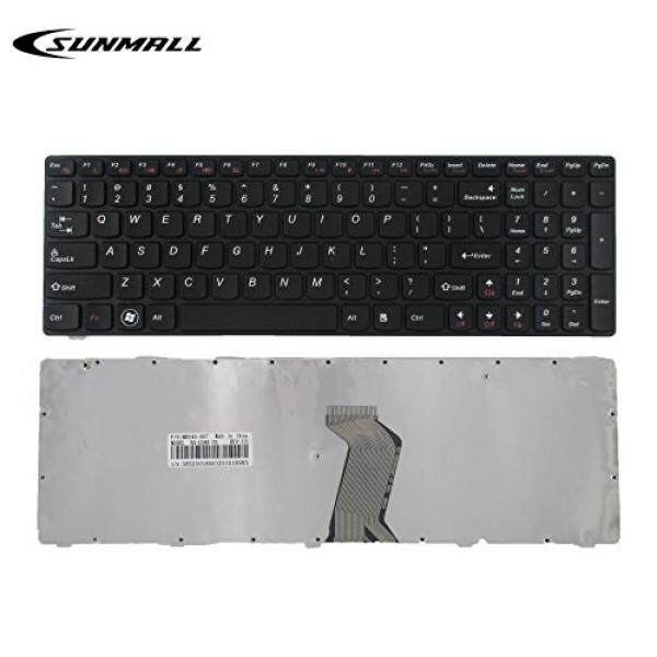 SUNMAL Keyboard Replacement with FRAME for Lenovo Ideapad G580 G580A G585 G585A V580 V585 Z580 Z580A Z585 Z585A N580 N581 N585 N586 Series Laptop Black US Layout (6 Months Warranty) - intl
