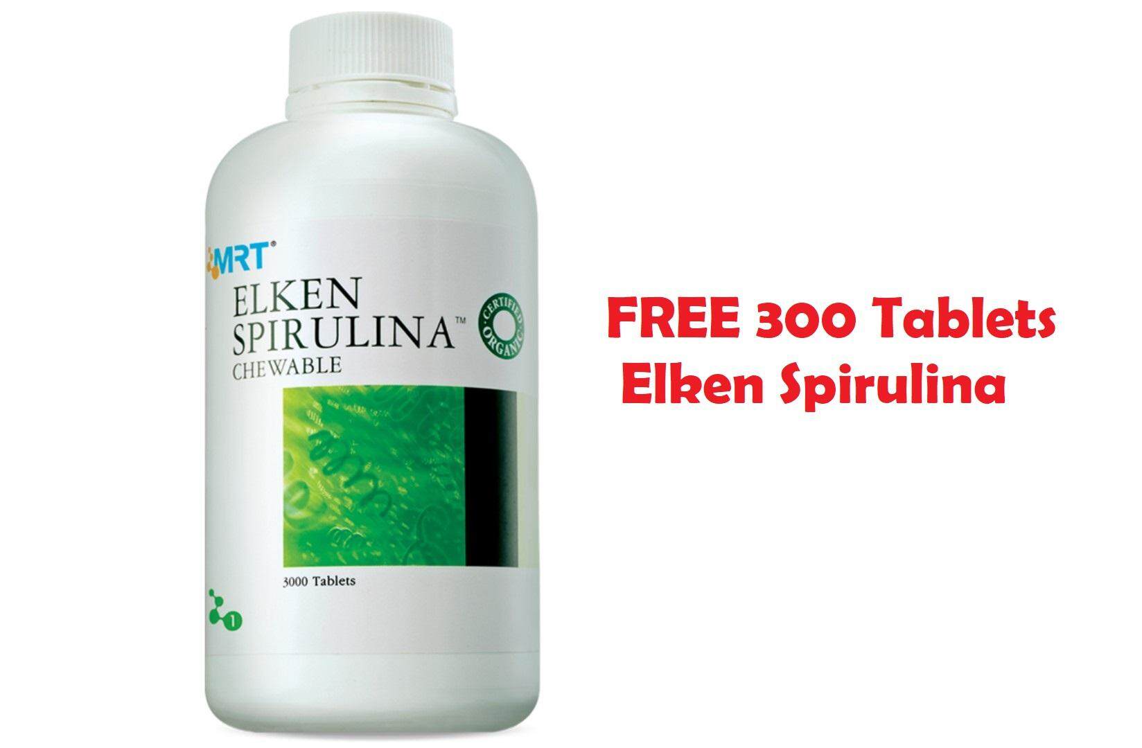 PROMOTION! Original Elken Spirulina Chewable 3000 Tablets + FREE extra 300 Tablets (Ready Stock)