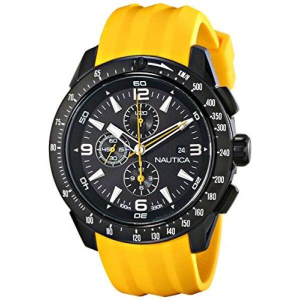Nautica Laki-laki N18599G NST 101 Anti Karat Jam Tangan dengan Kuning Resin Tali-Internasional