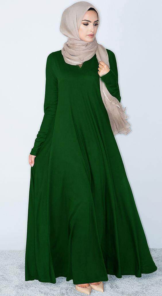 New fashion wide cut bottom plain jubah abaya for muslimah - Diana