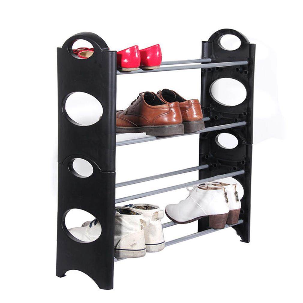 Oh 4*5 Tiers Rak Sepatu Sepatu Rak Penyimpanan Organizer Penyangga Lemari Menara Hitam-Internasional