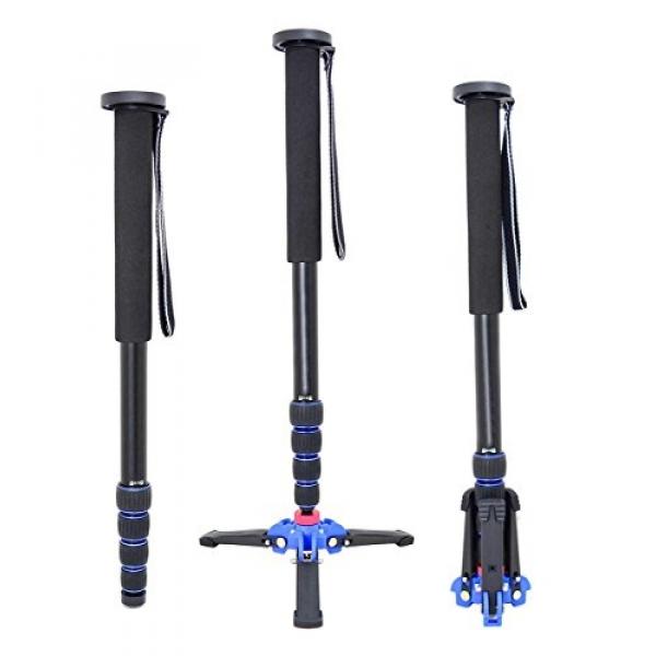 Nicad Aluminium DSLR Kamera Monopod dengan Removable Lipat 3 Kaki Base untuk Canon 5D2 6D Nikon D800 D600 D810 Sony a7S Sigma DV-Internasional