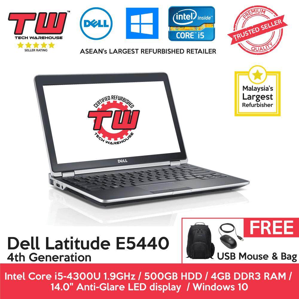 Dell Latitude E5440 4th Generation / 4GB DDR3 RAM / 500GB HDD / Windows 10 Home Laptop / 1 Year Warranty (Factory Refurbished) Malaysia