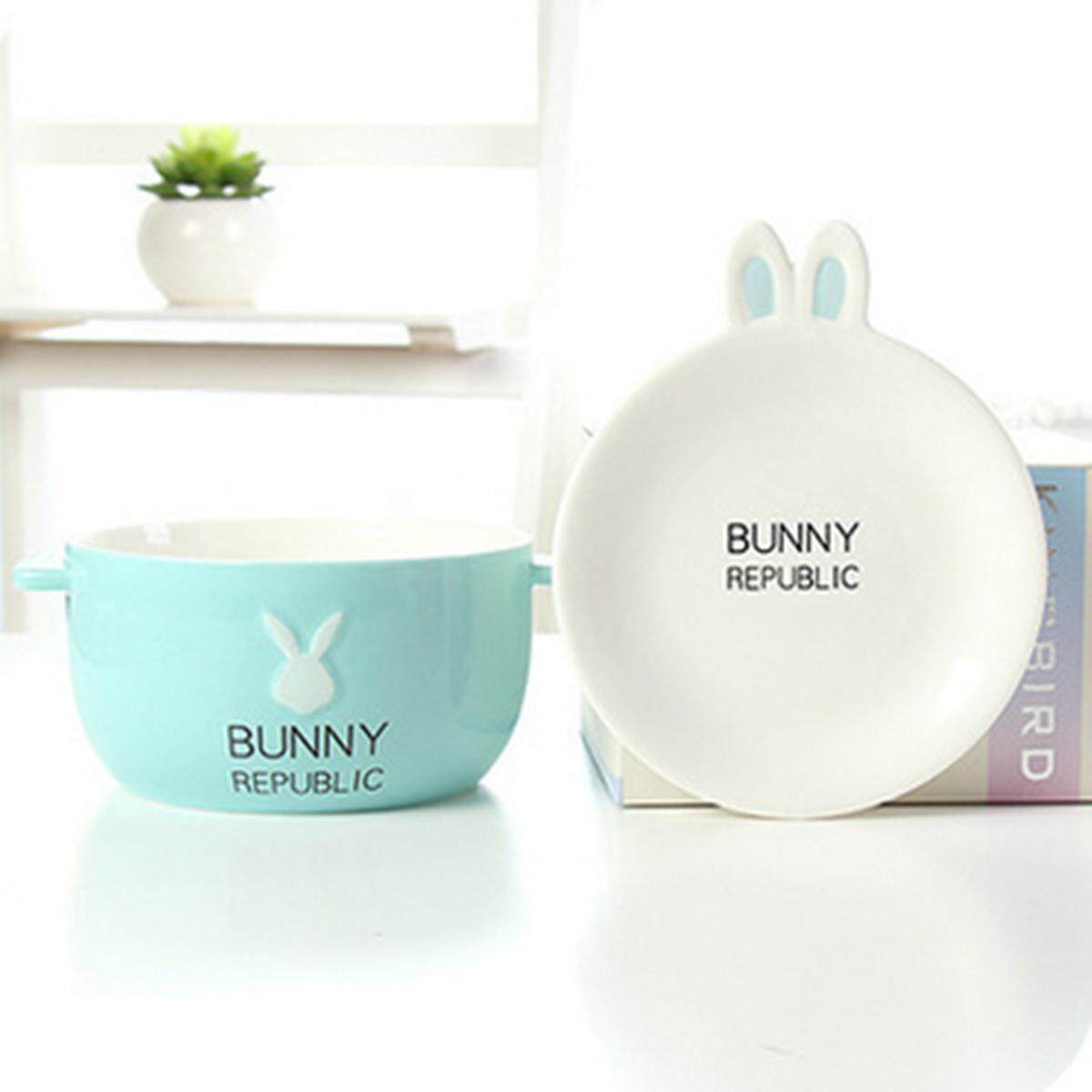 NEW Lovely Rabbit Instant Noodles Bowls Porcelain Ramen Bowl Chinese Soup Salad Bowl Mixing Bowls Food Container Tableware - intl