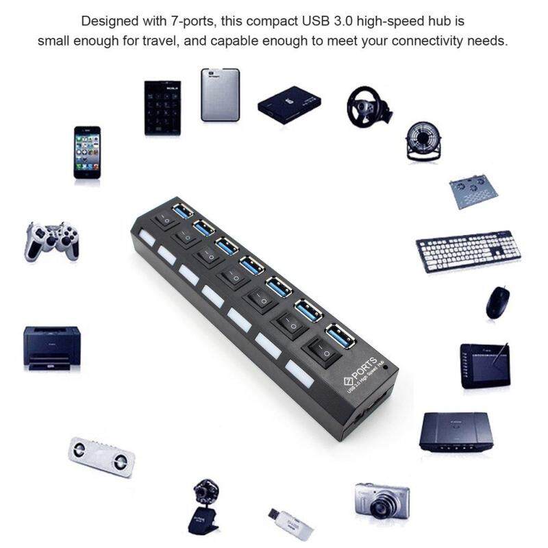 Gift 7 Ports Interface High Speed USB 3.0 Portable HUB Charge Expansion Splitter - intl