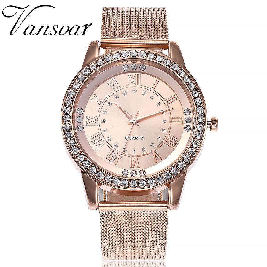 Tideshop Vansvar Kasual QUARTZ Tali Ikat Baja Anti Karat Tali Marmer Jam Tangan Analog Jam Tangan-Internasional