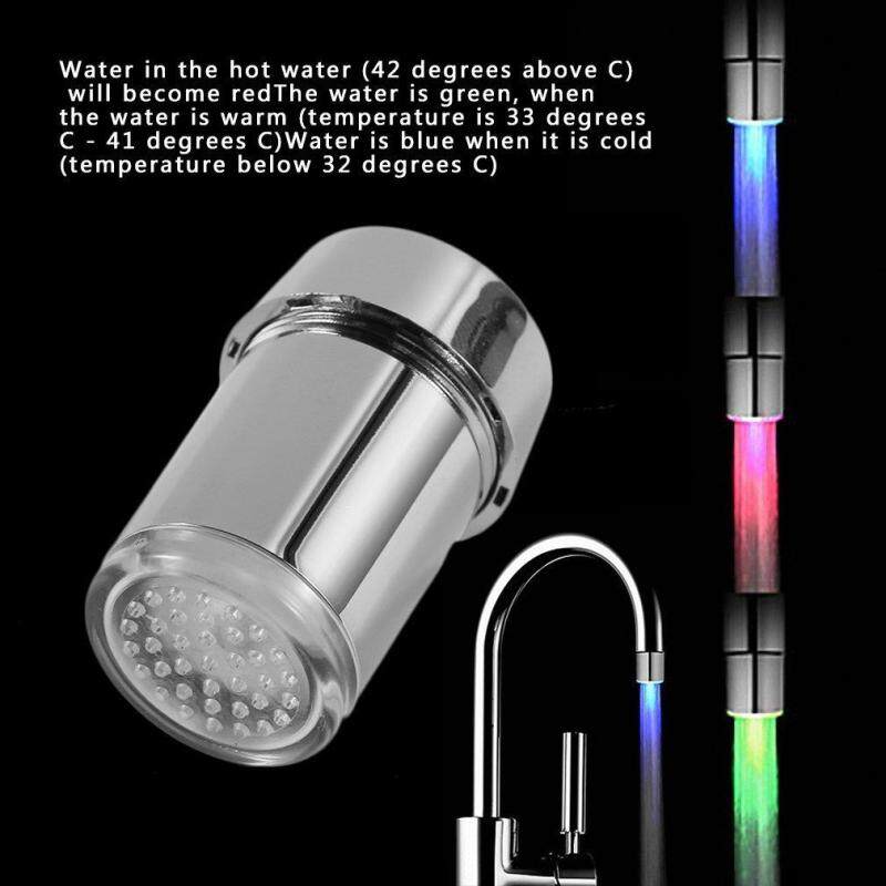 Yika Cảm Biến Nhiệt Độ Đèn led Vòi Nước Tập 3 Màu RGB Với Bộ Chuyển Đổi