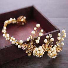 Berlian Imitasi Kabel Emas Ikat Kepala Perhiasan Rambut Tiara Pengantin Pernikahan Mahkota Aksesoris Rambut-Intl