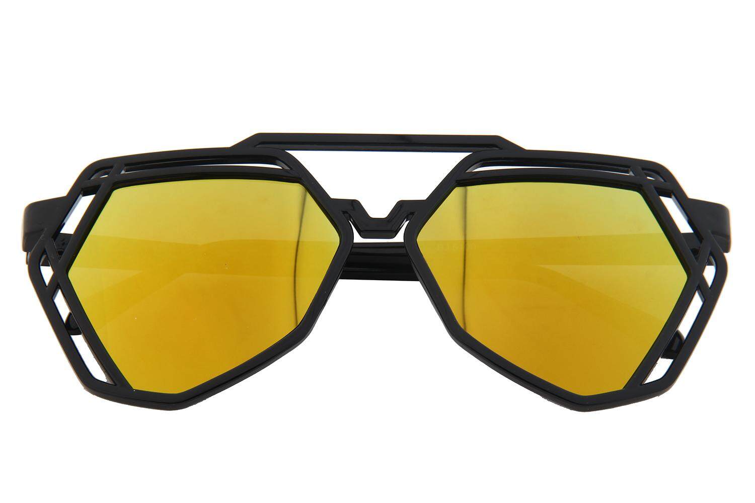 Voovrof 2016 New Hot Womens' Kacamata Polygon Frame Vintage Kacamata Hitam Modis, Merah Muda-Intl