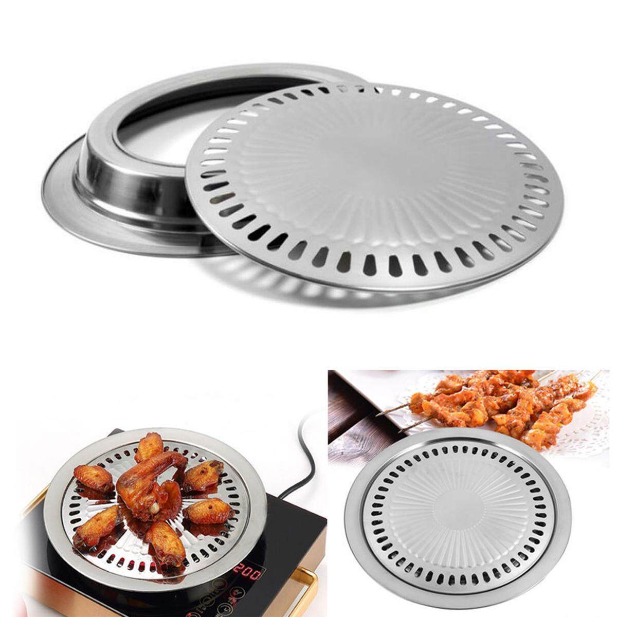 Indoor Outdoor Bbq Smokeless Stovetop Grill Non-Stick Roasting Pan Round Grill - Intl By Teamwin.