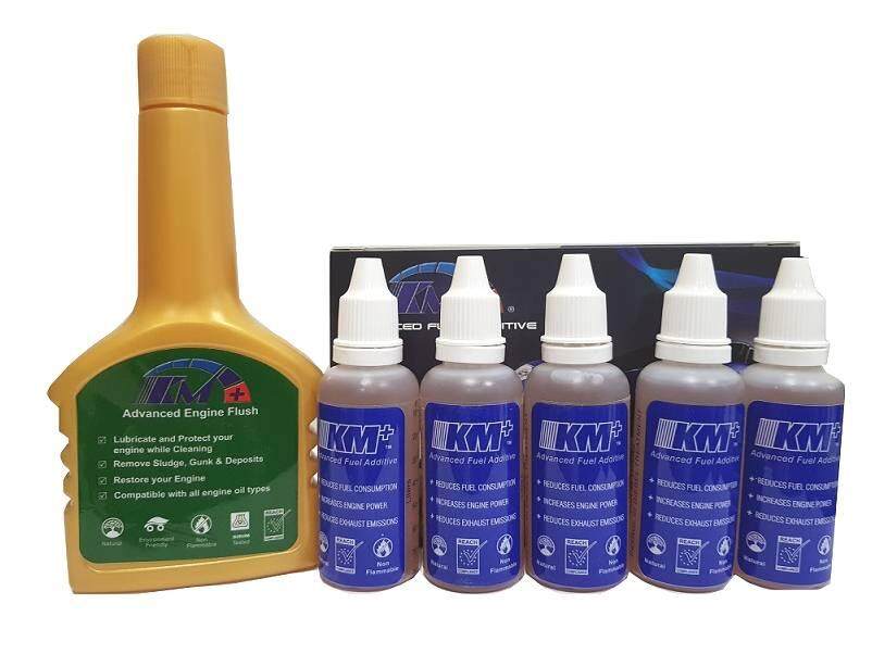 KM+ Advanced Engine Flush (Ecofriendly) + KM+ Advanced Fuel Additives(400 liters fuel treatment