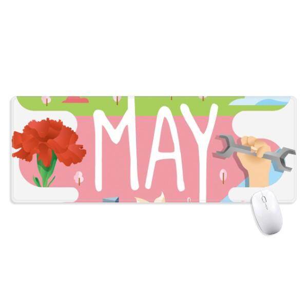 Bulan Mei Musim Ilustrasi Non-slip Alas Mouse Besar Diperpanjang Permainan Kantor Titched Tepi Computer Alas Hadiah-Internasional