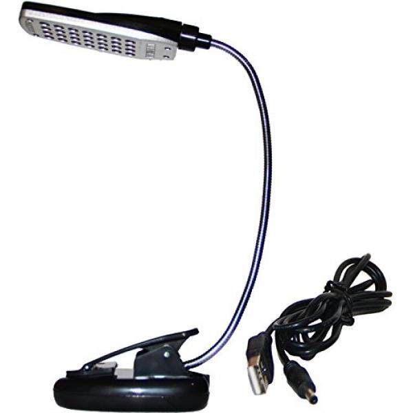 Lampu Membaca USB dengan 28 Lampu LED dan Gooseneck Fleksibel-Dudukan Klip dan Saklar ON/Mati (HITAM) -Internasional