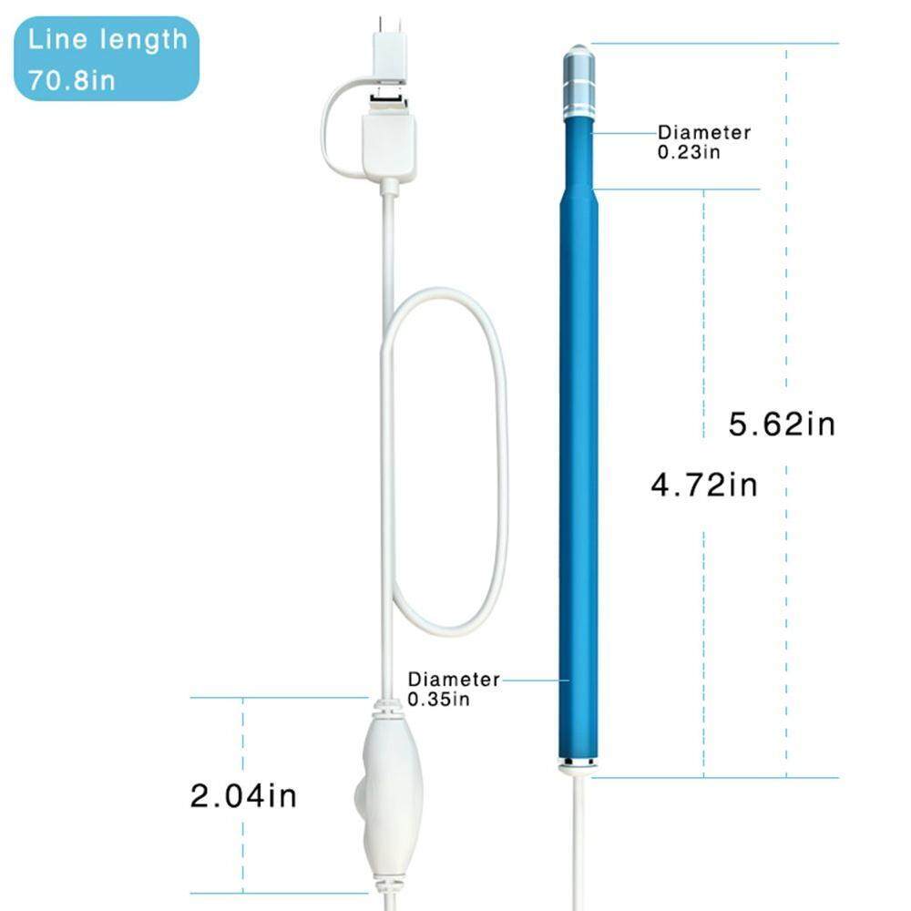 Ailsen HD 1.3 Juta Visual Membersihkan Telinga Endoskop Kamera Tipe C USB Telinga Hidung 3 In 1-Intl