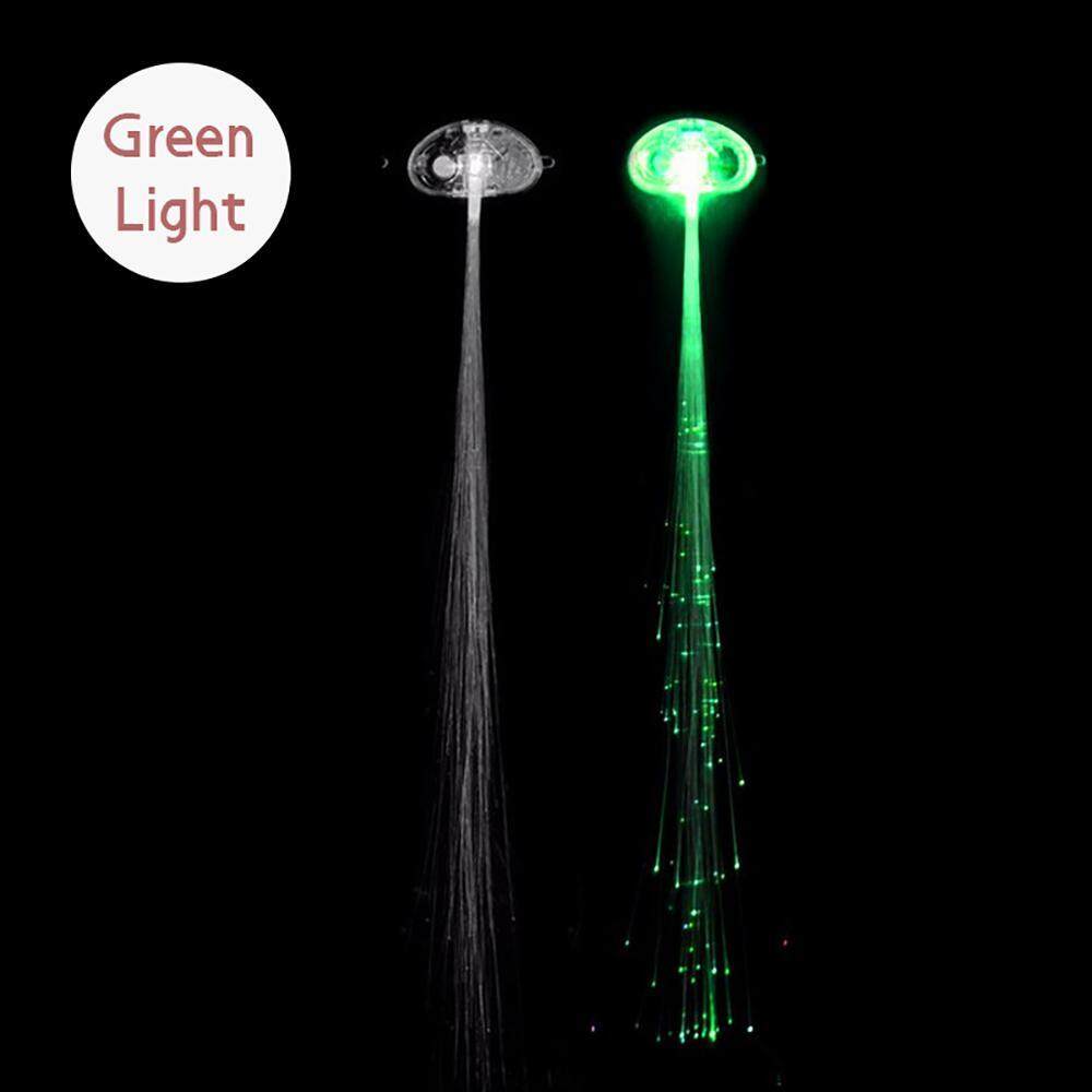 Yesefus Lampu LED Rambut, Ringan-Hingga Serat Optic LED Rambut Jepit Pesta Nikmat untuk Pesta, bar Tarian Hairpin, Rambut Klip, Warna-warni Blitz Jepit Klip Braid (Hijau)-Internasional