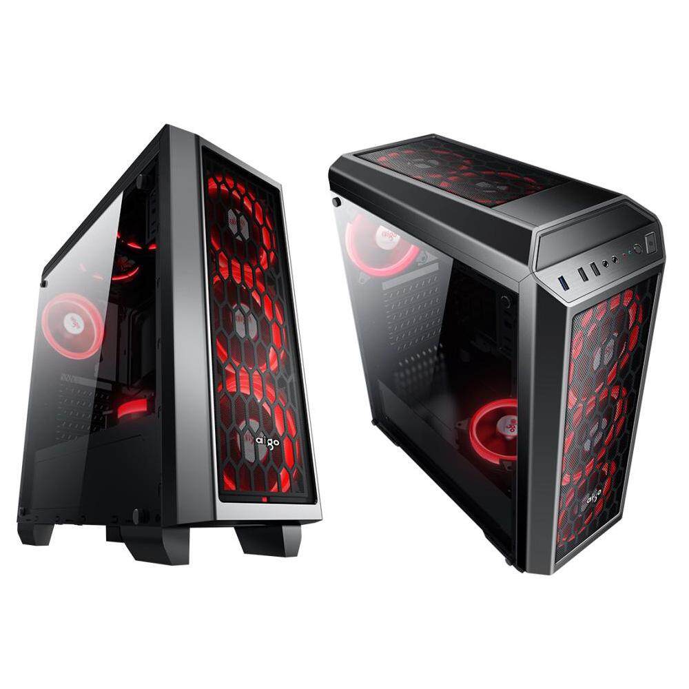 Aigo Starship II Side Window Gaming Black Casing With 3 Units Aigo Eclipse LED Fan Malaysia
