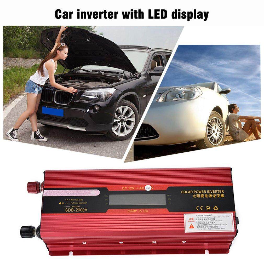 Gearray Portabel 3000 W Tenaga Surya Daya Mobil Inverter LCD Tampilan 12 V-110 V Sumber Daya Listrik-Internasional