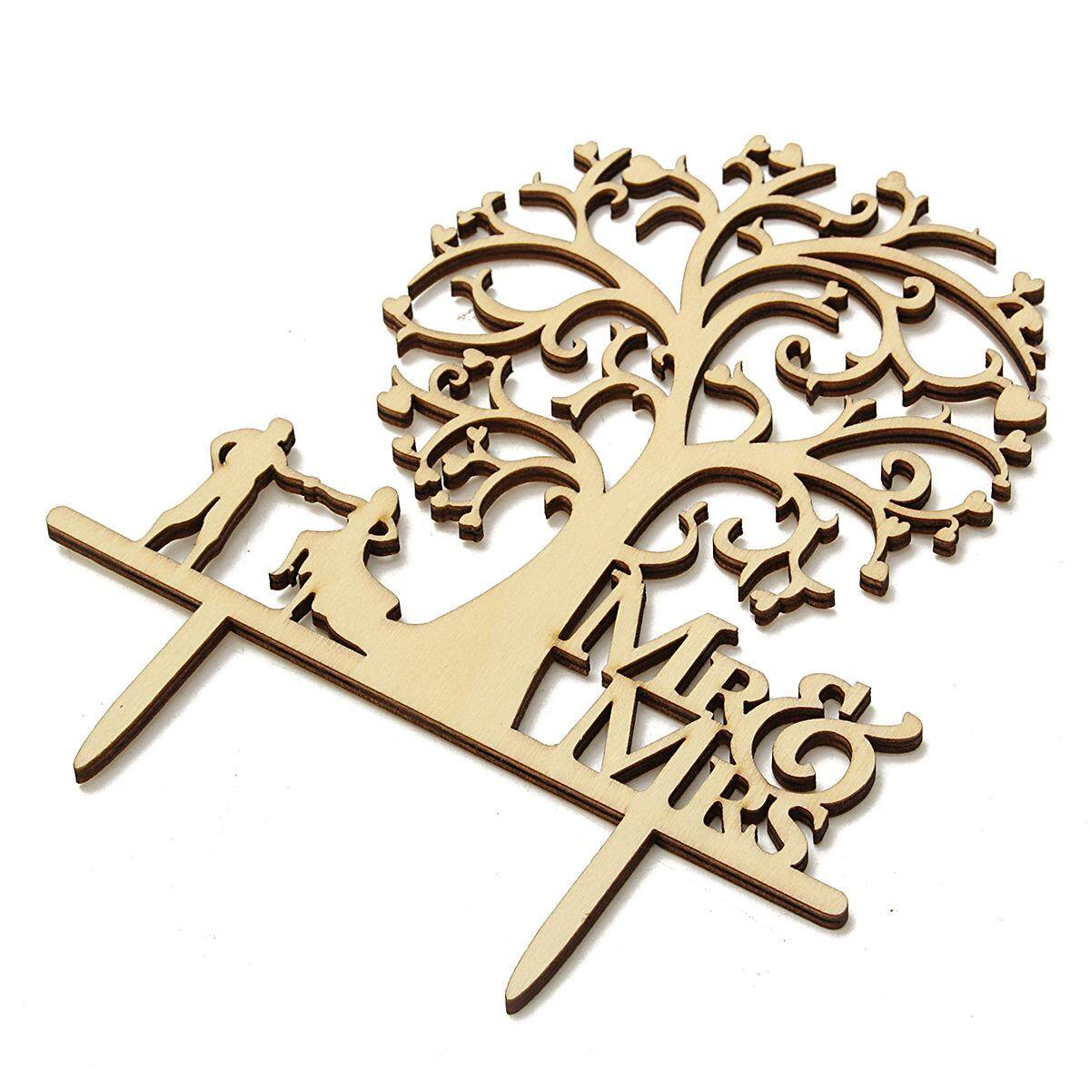 Romantic Wooden Cake Topper Rustic Wedding Anniversary Favor Decoration Keepsake#Bride And Groom September 2018 - 4 Romantic Wooden Cake Topper Rustic Wedding Anniversary Favor Decoration Keepsake#Bride and Groom - 4