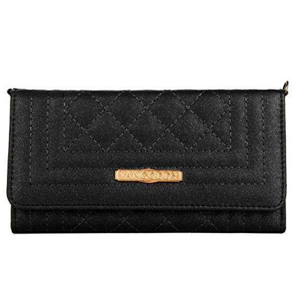 Vangoddy Womens PU Leather Diamond Quilt Universal Wallet Case Handbag Clutch w/ Chain Strap for Samsung Galaxy S9+ / S9 / S8 Active / S8 / A7 C7 J7 / J7 Pro Max Perx / J7 V / C7 Pro (Black) - intl