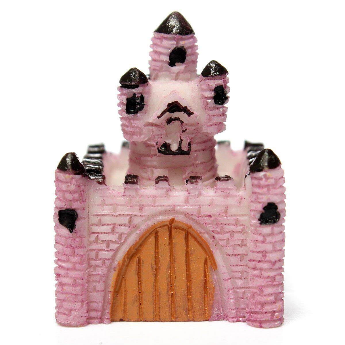 Miniature Resin Villa House Dollhouse Garden Fairy Ornament Pot Plant Craft Home Decor Light Pink - intl