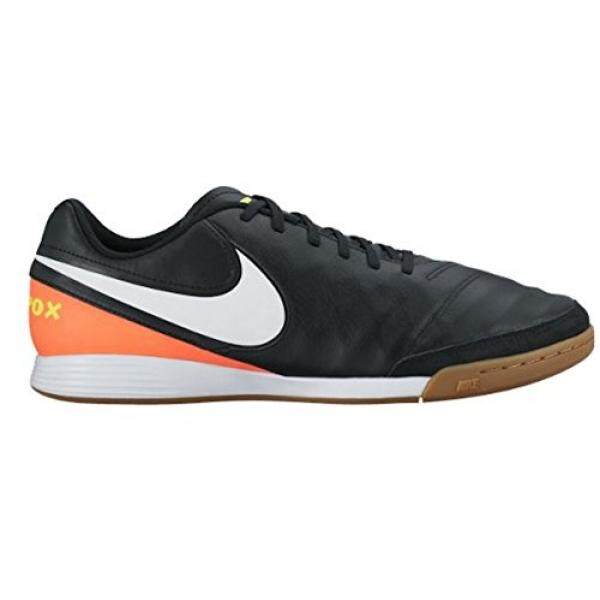 Nike Mens Tiempo Genio II Leather IC Indoor Soccer Shoe Black, Hyper Orange - intl