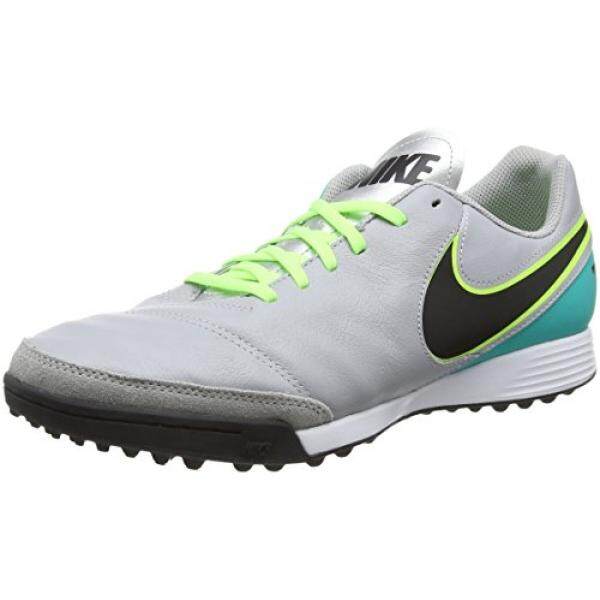 NIKE Pria TIEMPOX GENIO II KULIT TF WLF Grey/BLK/CLR JD/Mtllc Slvr Turf En Sebagai -Internasional
