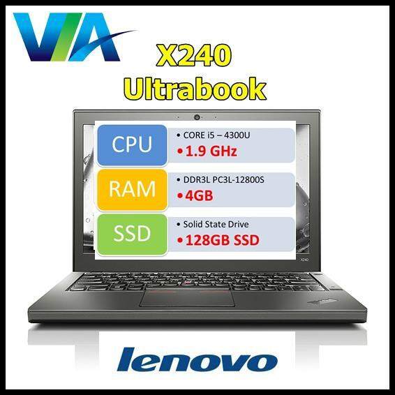 Refurb Laptop Lenovo X240 Ultrabook~Core i5~4Gb~128Gb SSD~W10 Malaysia