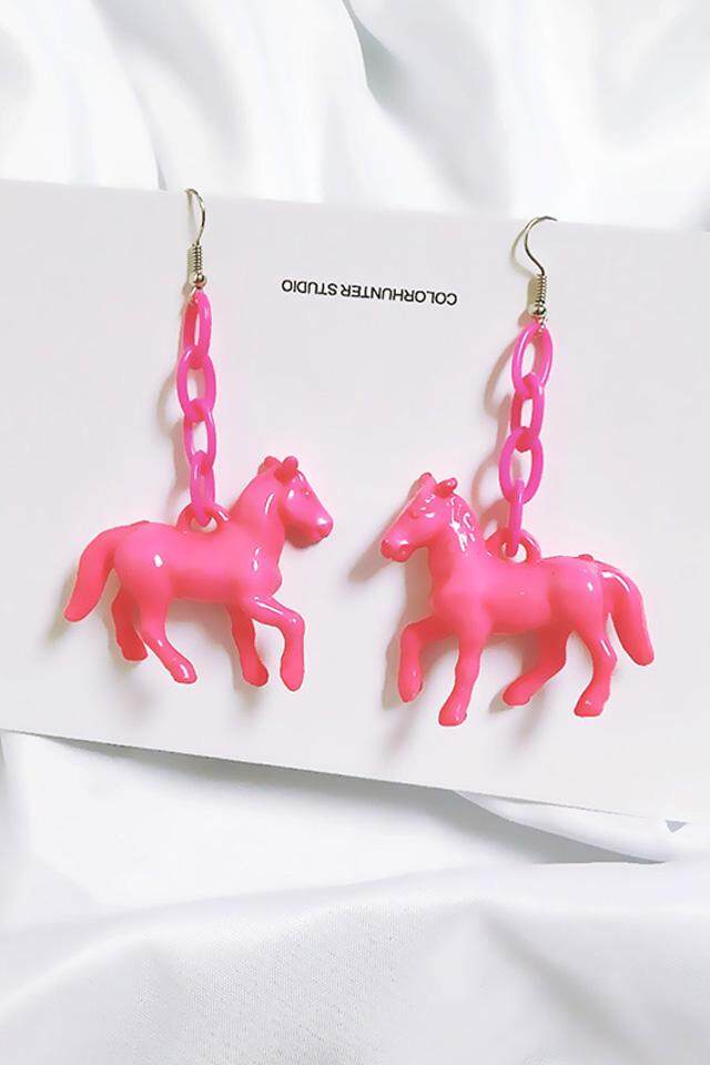 Kepribadian Berlebihan Lucu Permen Berwarna Pony Anting Panjang Fringe Anting Wanita Manis Akrilik Telinga Aksesori (Mawar Merah) -Internasional