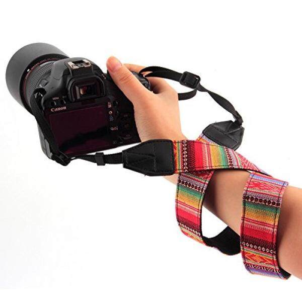 Ceari VSM-05 Kamera Vintage Bahu Leher Tali untuk Canon EOS Rebel T6S T6 T5i T5 T4i T3i T3 T2i T1i Xti XT XSI XS SL1 Digital SLR Kamera-Multicolor-Intl