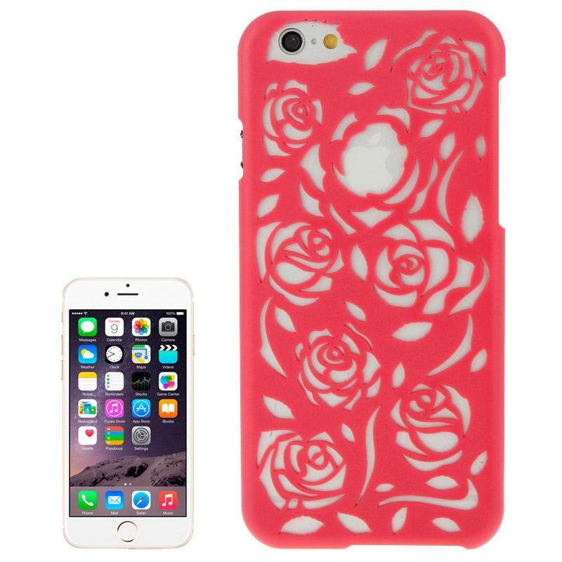 Berongga Keluar Mawar Bunga-bunga Pola Pelindung Keras Case untuk iPhone 6 Plus & 6 S Plus (Merah) -Internasional
