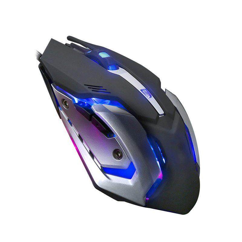 Canglex 3 Warna Pernapasan Cahaya Variabel 6 Tombol Optik Pemrograman Makro USB Permainan Mouse