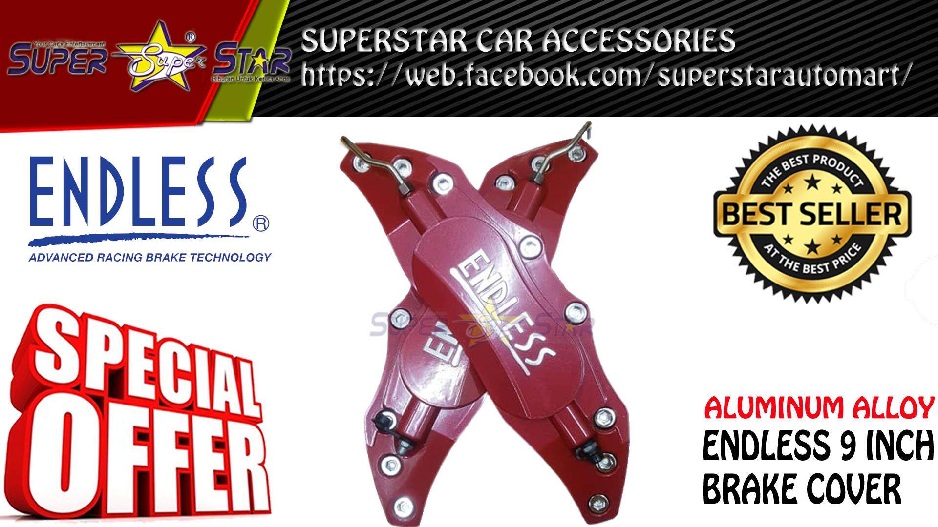 ENDLESS 9 INCH BRAKE COVER (RED)