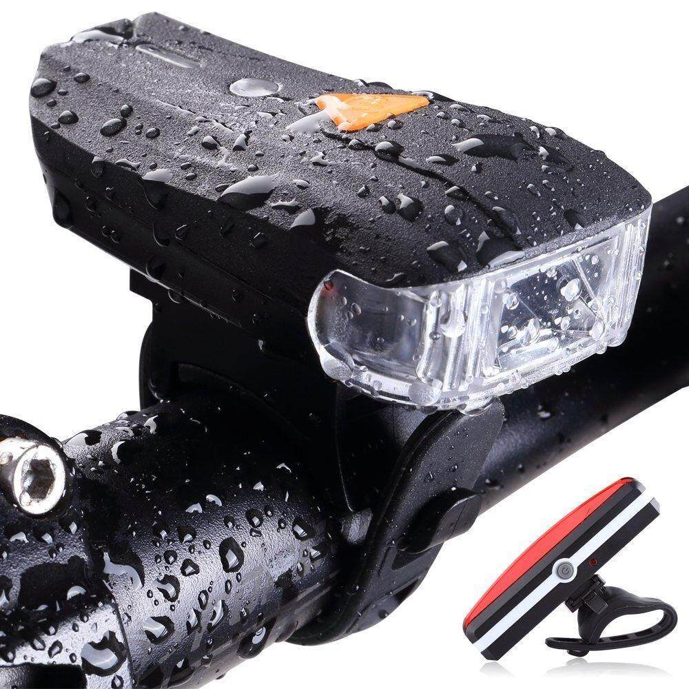 yugos USB Charger Bicycle Lamp Front Lamp USB Rear Light Mountain Bike Night Traffic Set Lamp - intl