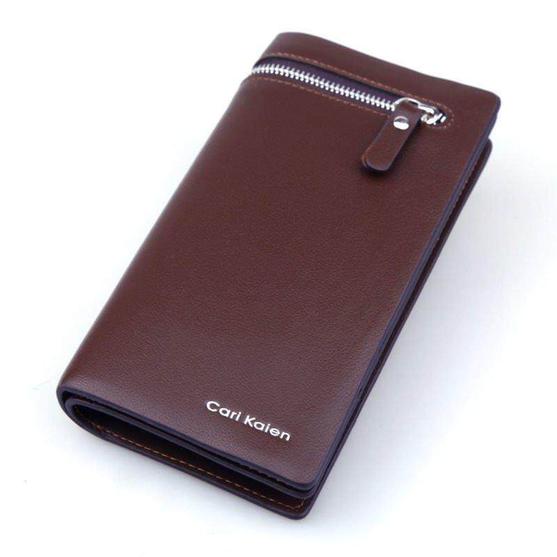 MAZE Fashion Men Long Wallet Leather Purse Man Zip Pocket Card Holder