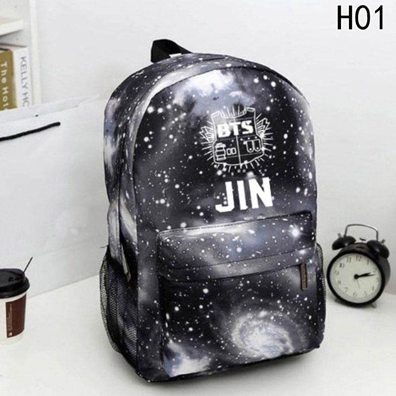 BTS Antipeluru Terkait Celebrity Terinspirasi Starry Kanvas Sekolah Tas Bahu Ransel H01-Internasional